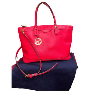 Henri Bendel West 57th Saffiano Leather Satchel Crossbody Bag Double Handle